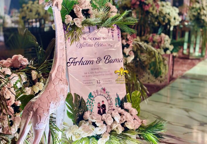 reception decor, wedding setup, canvas board, a2z events solutions
