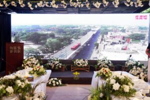 corporate stage, outdoor setup, corporate planners, executive meeting