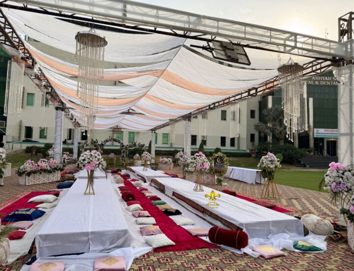 open air, get together, draping, lunch