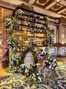 canvas board, wedding designers, floral decor, candles stand