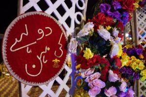entrance decor, floral setup