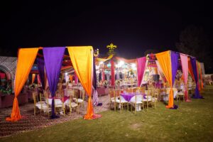 open air setup, mehndi decor
