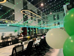 balloons decor, independence day, fairy lights, flag buntings