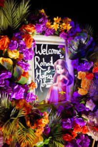 entrance decor, welcome board, events management, a2z events