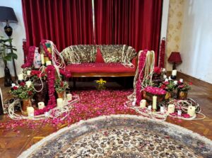indoor setup, bridal campaign, shoot set, thematic decor