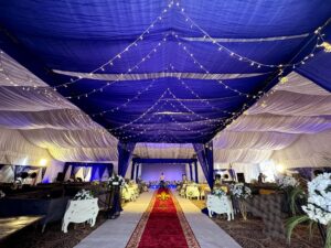 fairy lights, gazebos, entrance setup, area decor