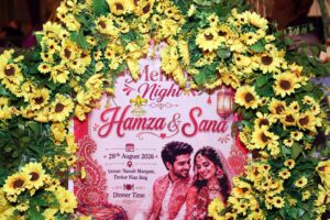 entrance-decor canvas board, welcome entrance, events planners, wedding management