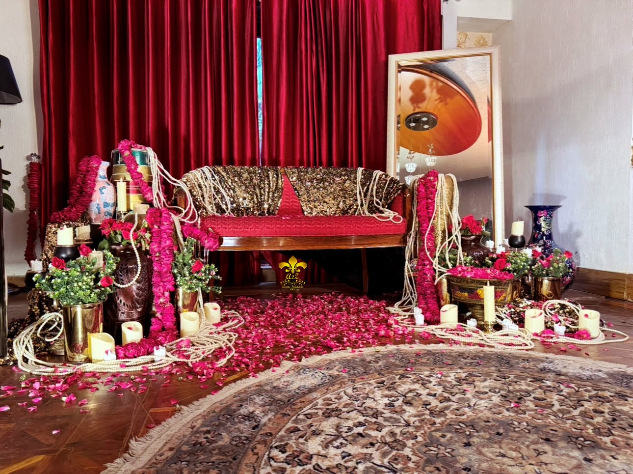 bridal shoot set, indoor decor, events planners, a2z events