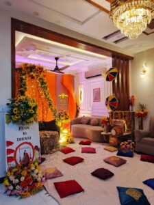 house setup, dholki decor, wedding designers, a2z events