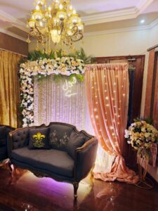 floral backdrop, qabool hai, fairy lights, events services
