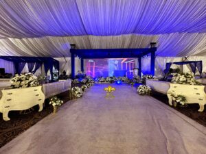 corporate event, indoor setup, floral decor, events management