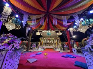 dance floor, multicolored draping