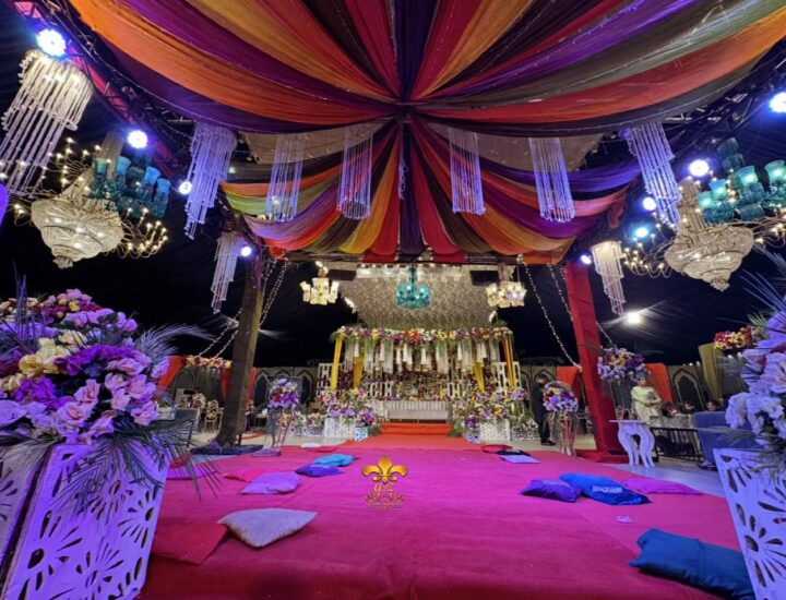 dance floor, multicolored draping